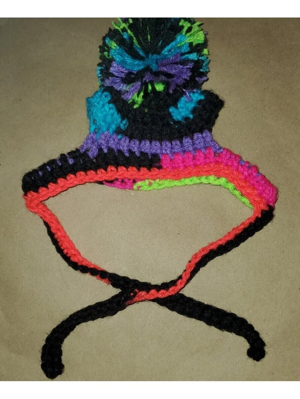 PET POM POM CROCHET HAT CAP DOG CAT SMALL